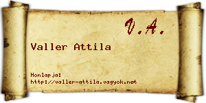 Valler Attila névjegykártya